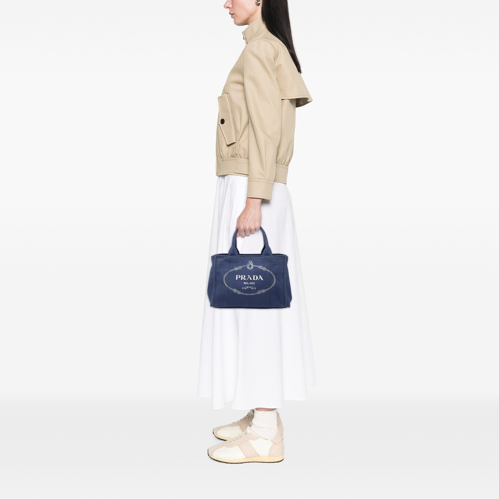 Pre-Loved Prada Small Canvas Canapa Logo Satchel - Picture 6 of 7